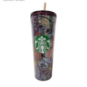 Starbucks Fall 2021 Double Walled 24oz Multicolored Floral Abstract Tumbler